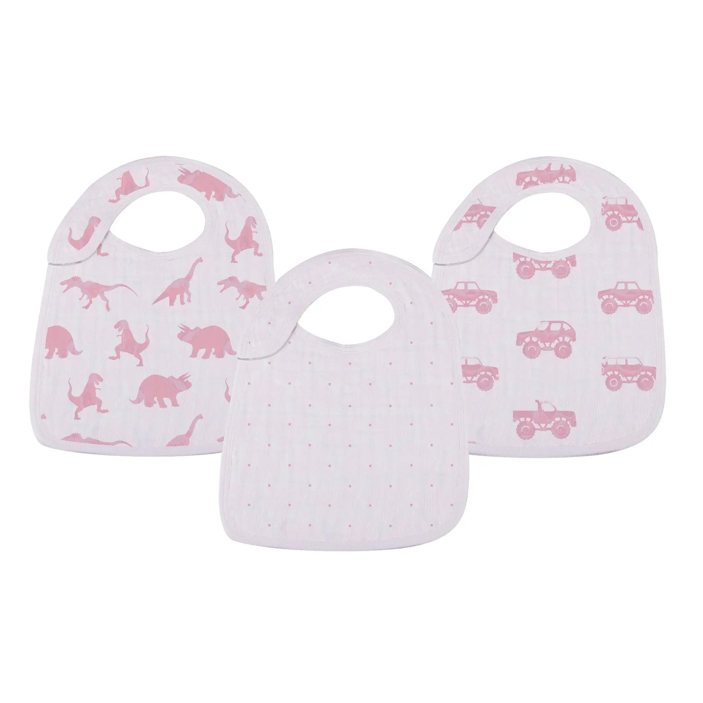 Pretty In Pink Bamboo Snap Bibs 3 Pack Soft Absorbent Muslin Teething Feeding Accessories Newcastle Classics