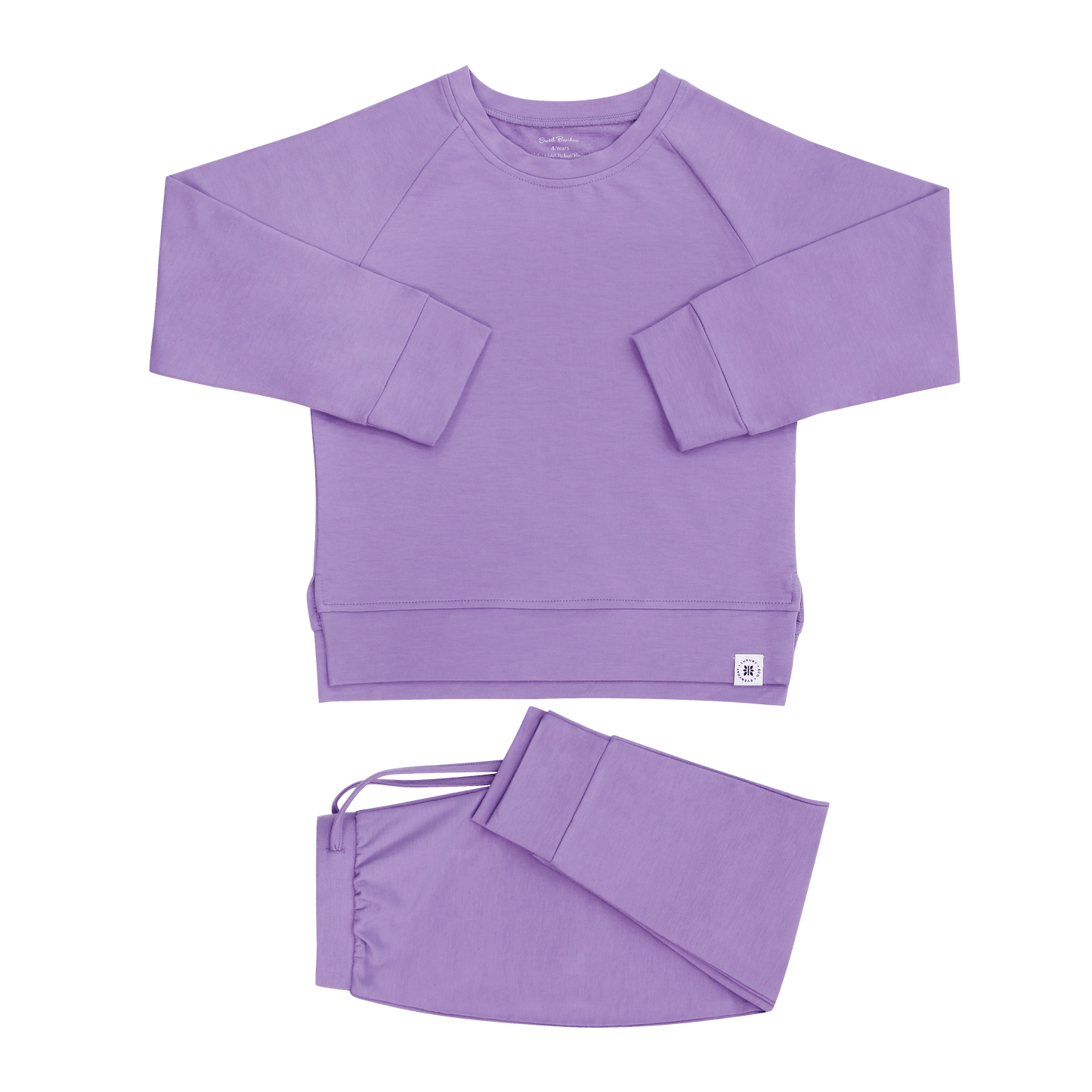 Purple Lily Crew Neck Jogger Set For Kids With Pocket Sweet Bamboo Everetts Place: Online Boutique