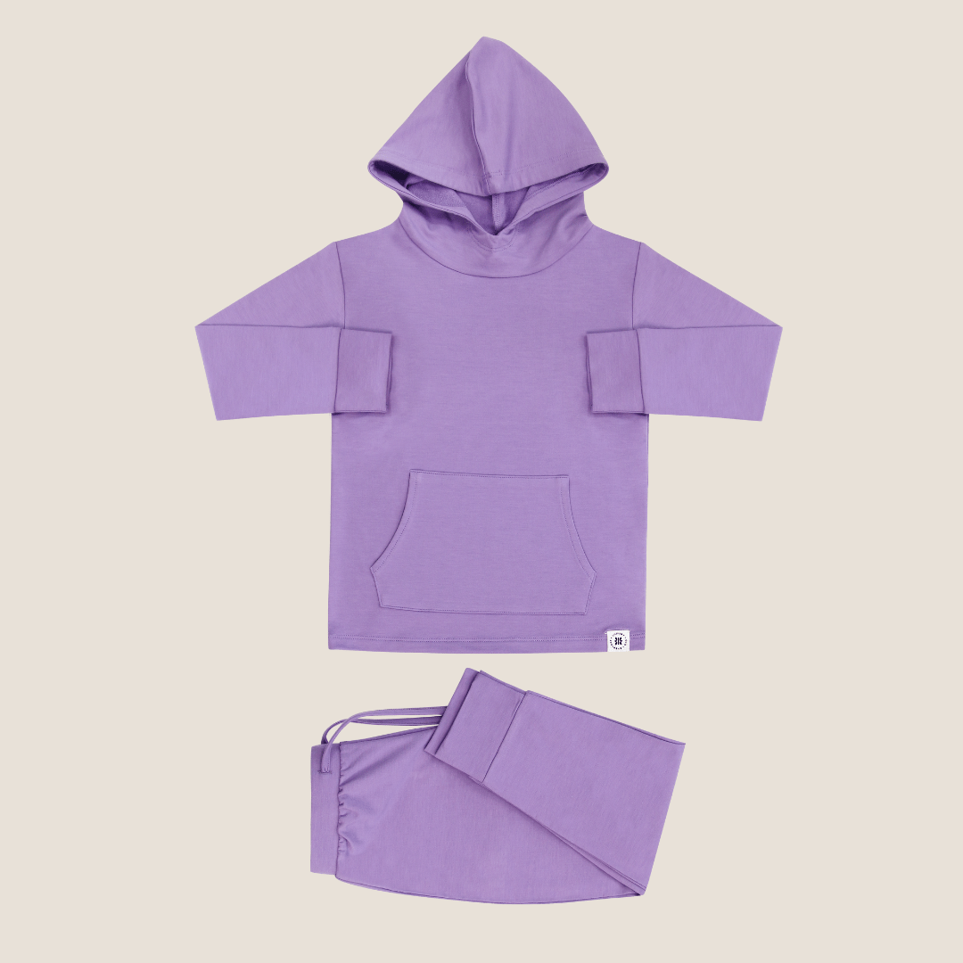 Purple Lily Hooded Jogger Set for Girls with Pockets Sweet Bamboo Everetts Place: Online Boutique