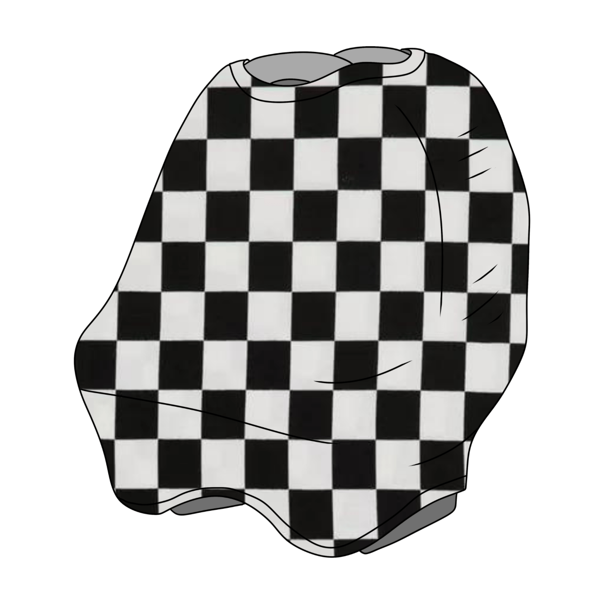 Little Mae & Co Race Black and White Checkered Breathable Carseat Cover - Everetts Place Boutique -