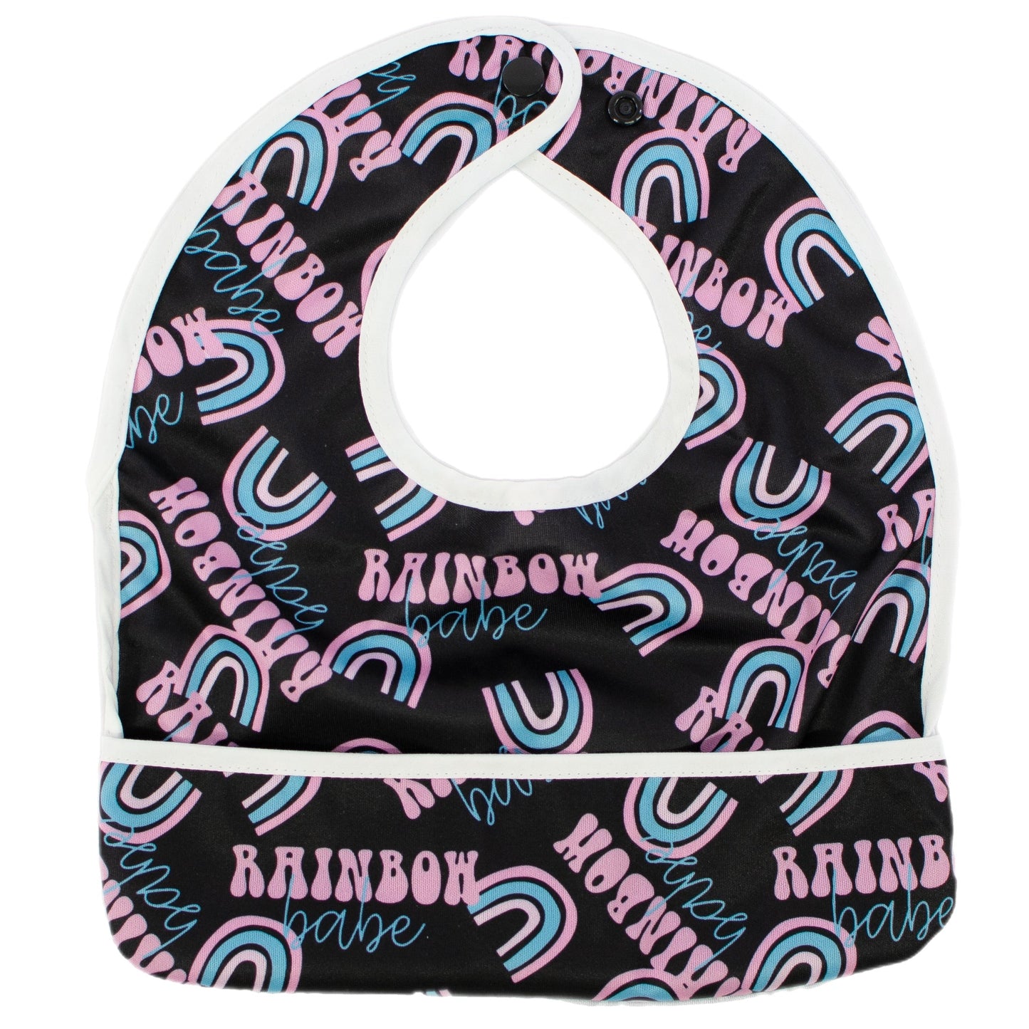 Rainbow Babe Flip Bib With Pocket Water Resistant Machine Washable Texas Tushies