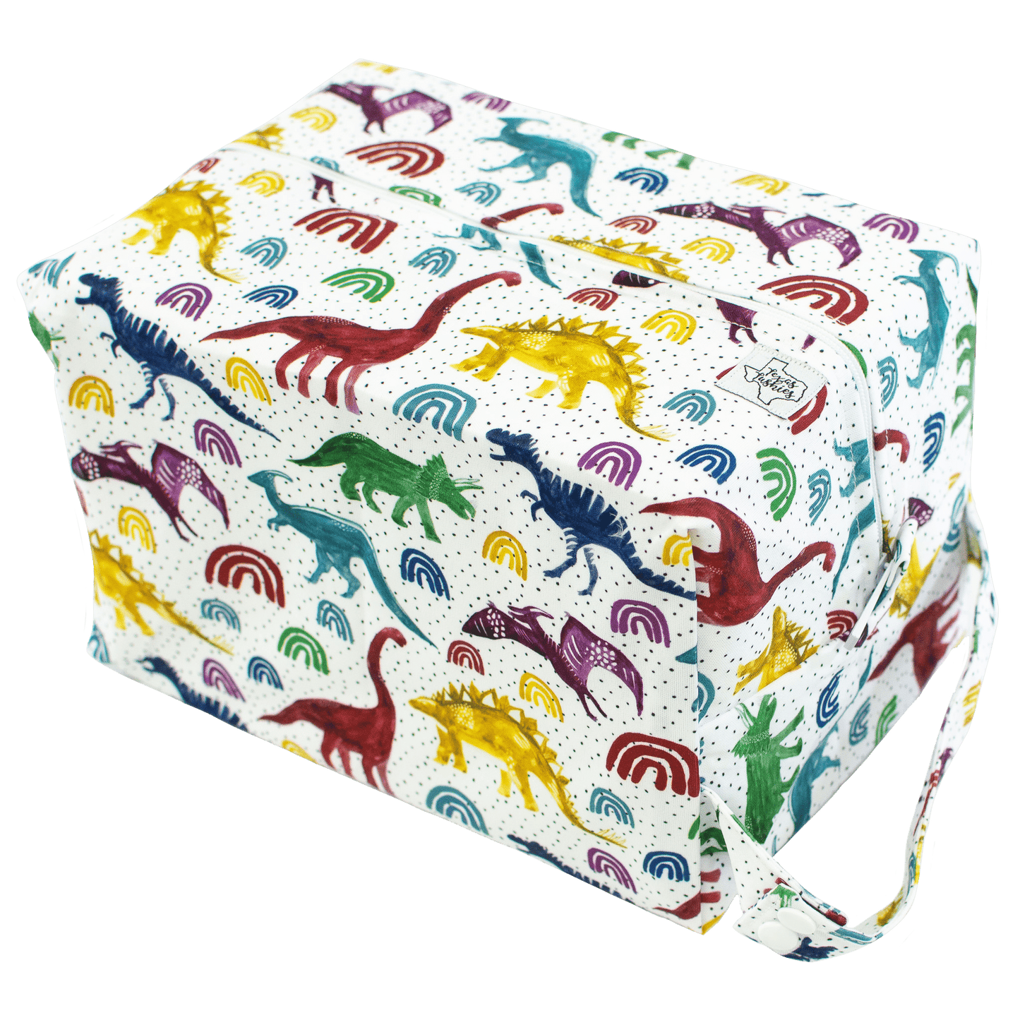 Rainbow Roar Diaper Pod with PUL Layers and Snap Handle for Easy Carry Texas Tushies