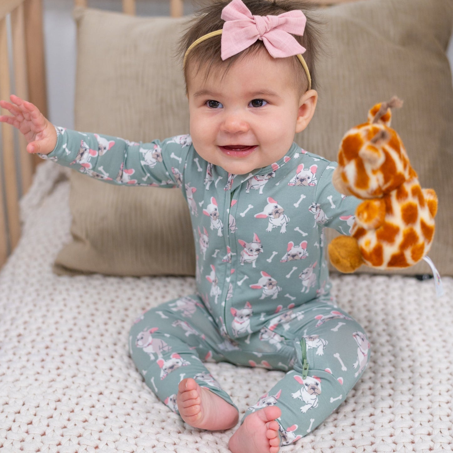 Ruff and Stuff Convertible Baby Romper With Two Way Zip Sweet Bamboo Everetts Place: Online Boutique