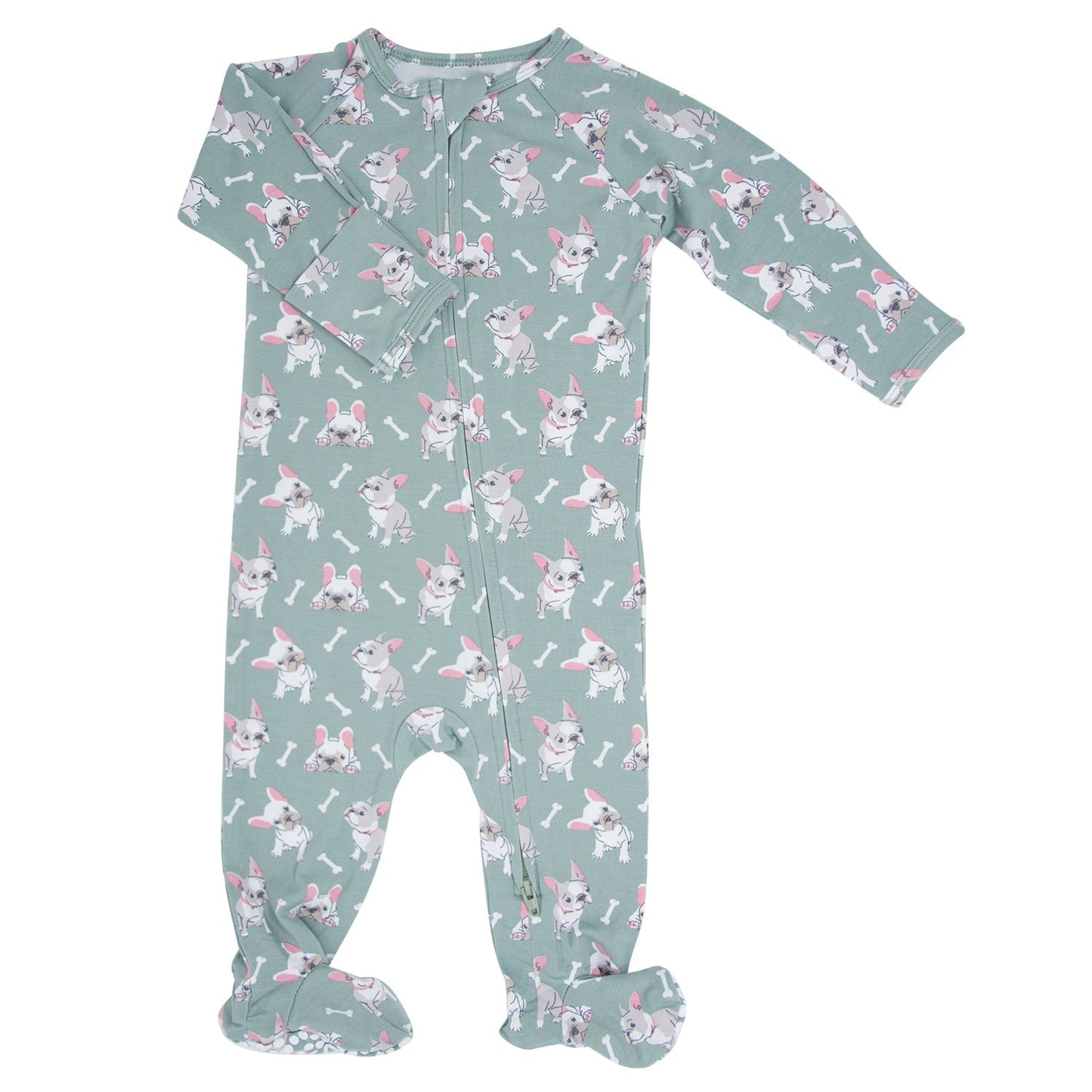 Ruff and Stuff Zipper Footie Sweet Bamboo Everetts Place: Online Boutique