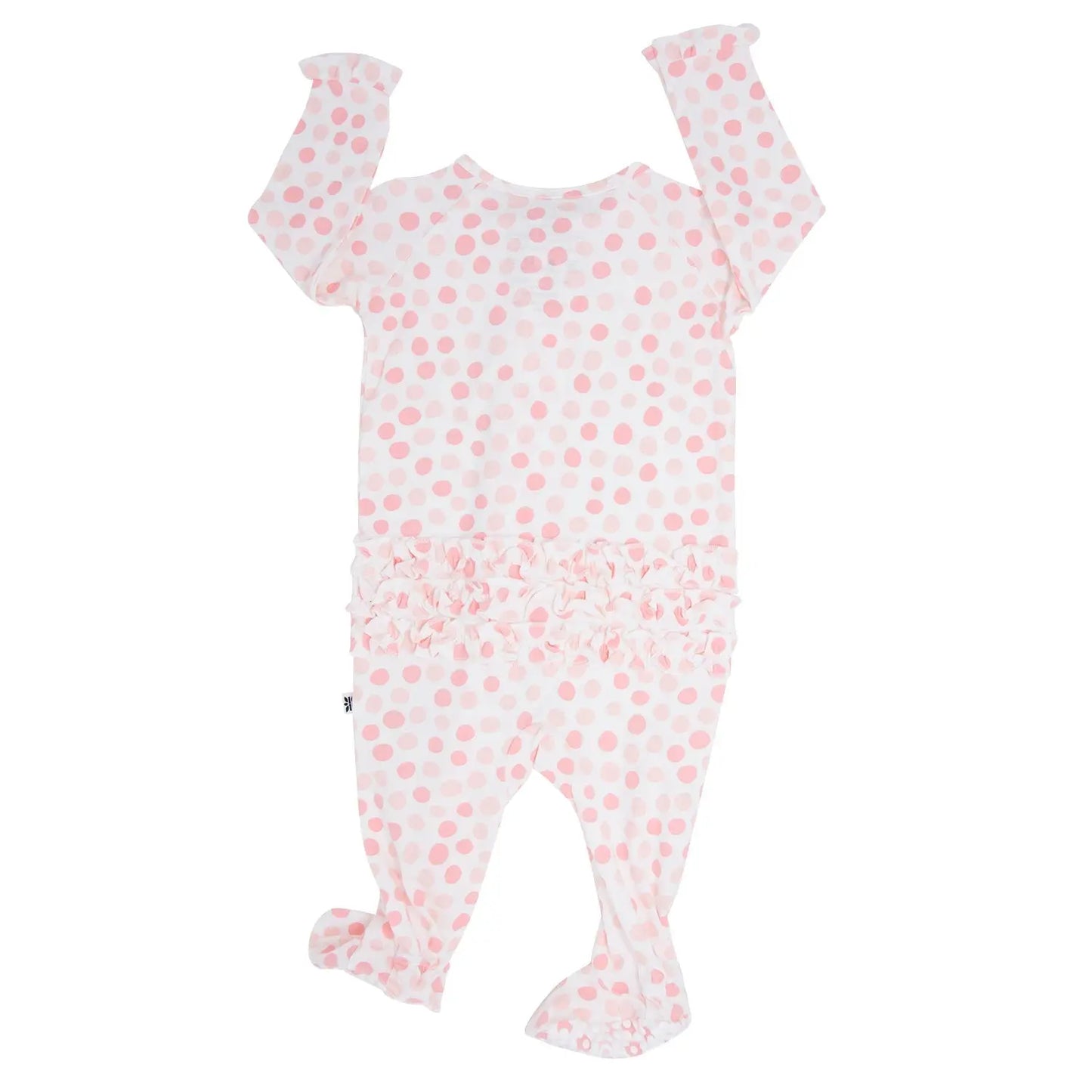 Ruffle Footie With 2 Way Zipper And No Slip Grips For Comfort And Stability Sweet Bamboo