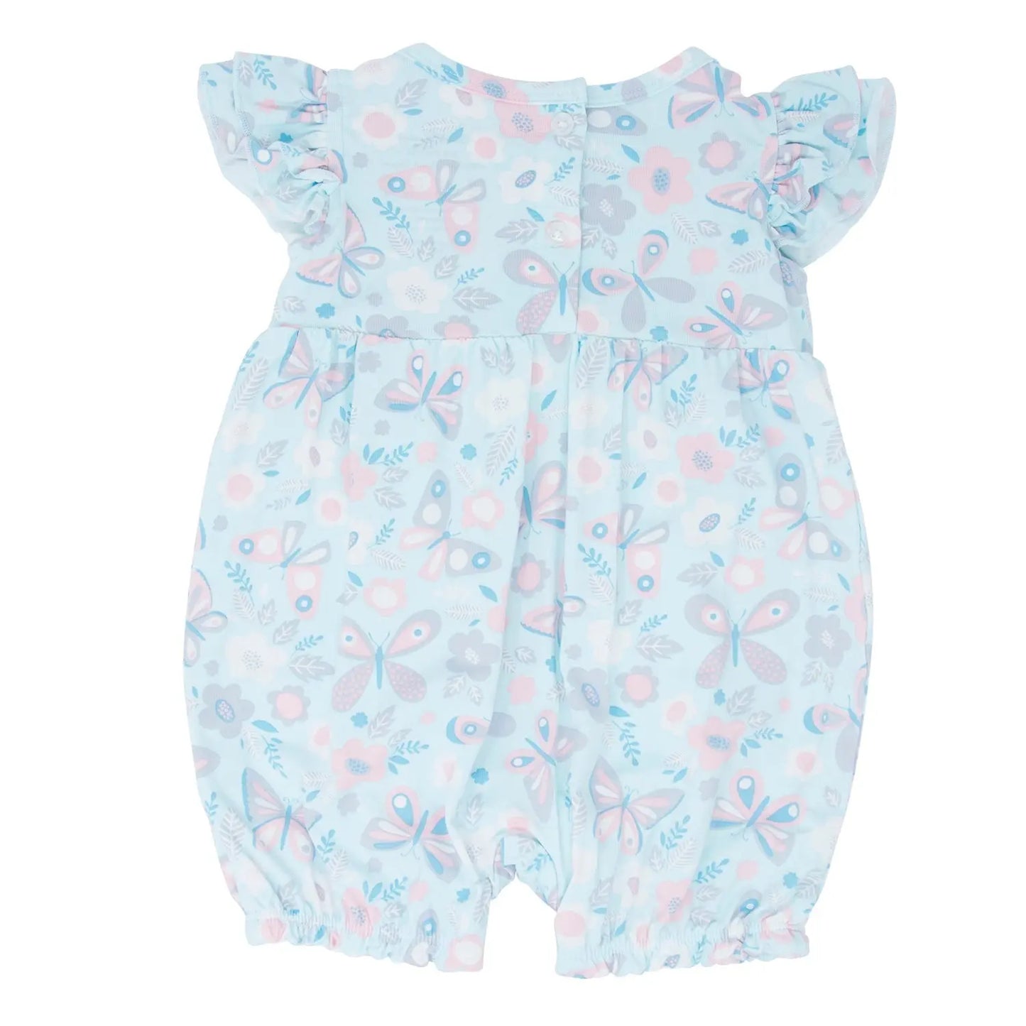 Ruffle Romper for Girls with Flutter Sleeves and Snap Closure Sweet Bamboo