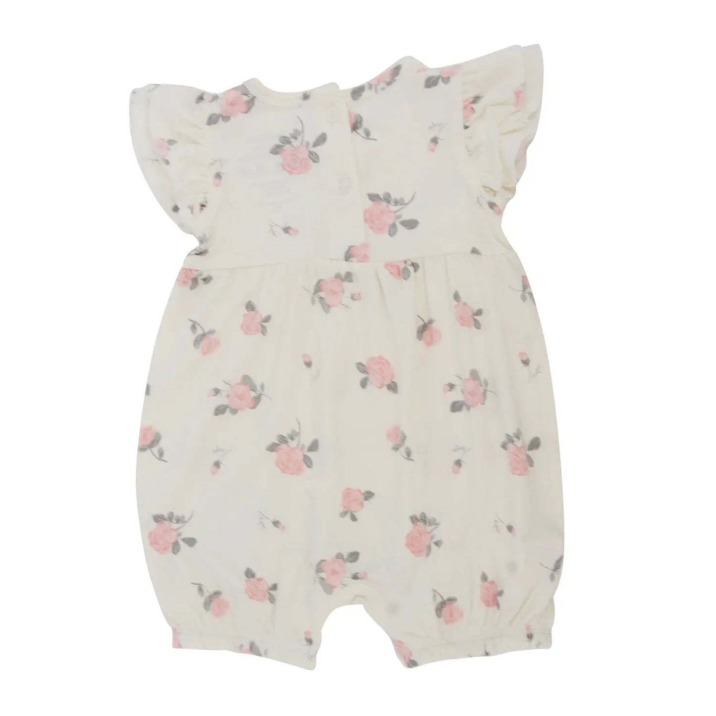 Ruffle Romper For Girls With Flutter Sleeves And Snap Closure Inseam Sweet Bamboo