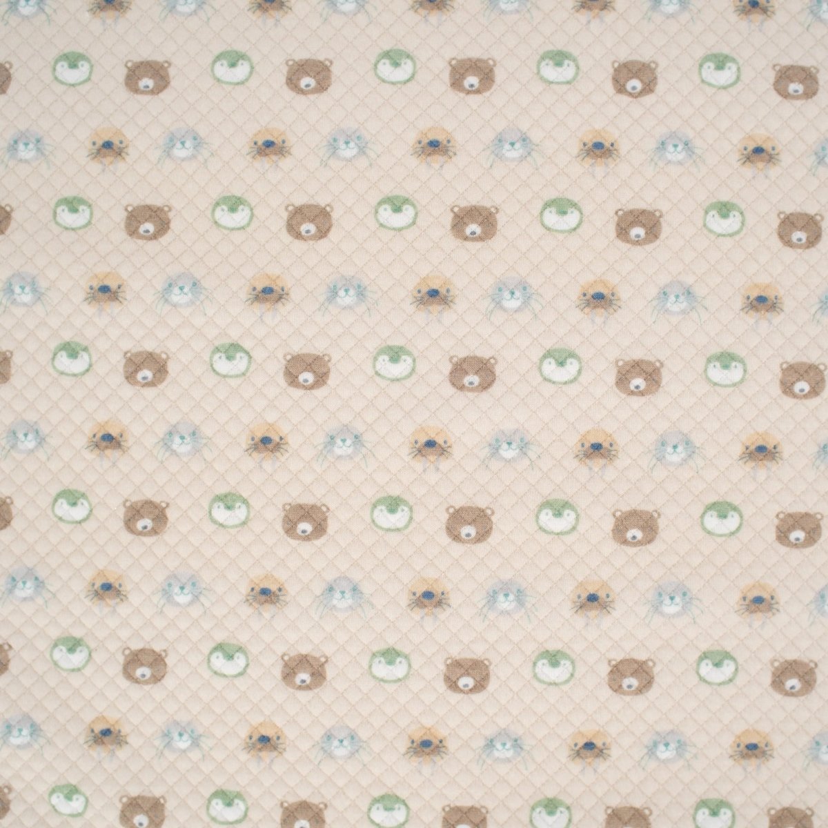Sealy Baby Printed Knit Blanket Beige Animal Faces.