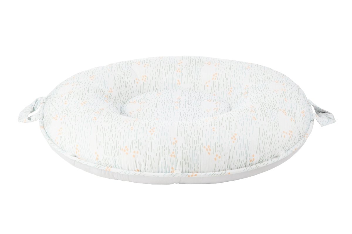Sealy Children's Floor Cushion in Spring and Gray.