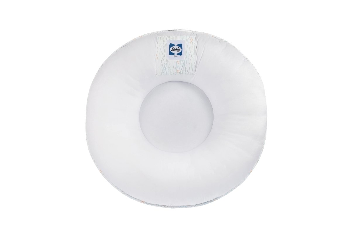 Sealy Children's Floor Cushion in Spring and Gray.