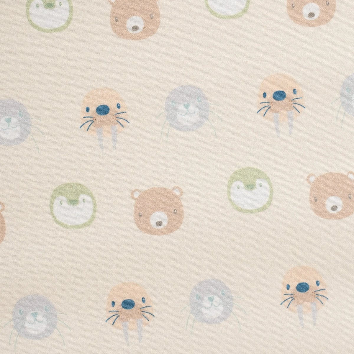Sealy Floor Cushion for Children in Beige with Animal Faces.