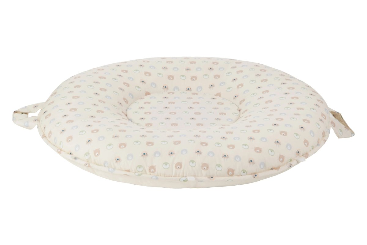 Sealy Floor Cushion for Children in Beige with Animal Faces.