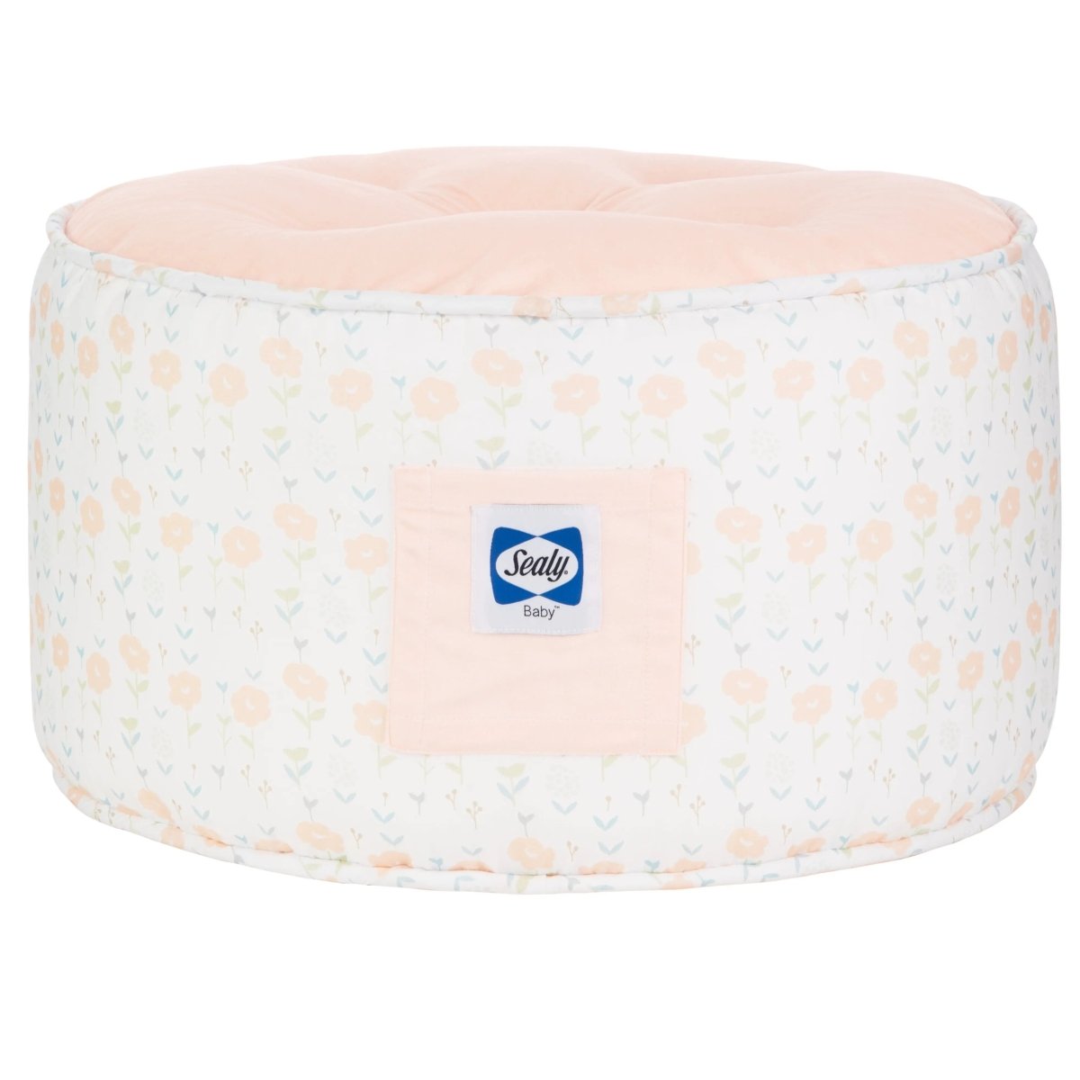 Sealy Pouf Coral and Blossoms Stylish Footrest and Extra Seating.