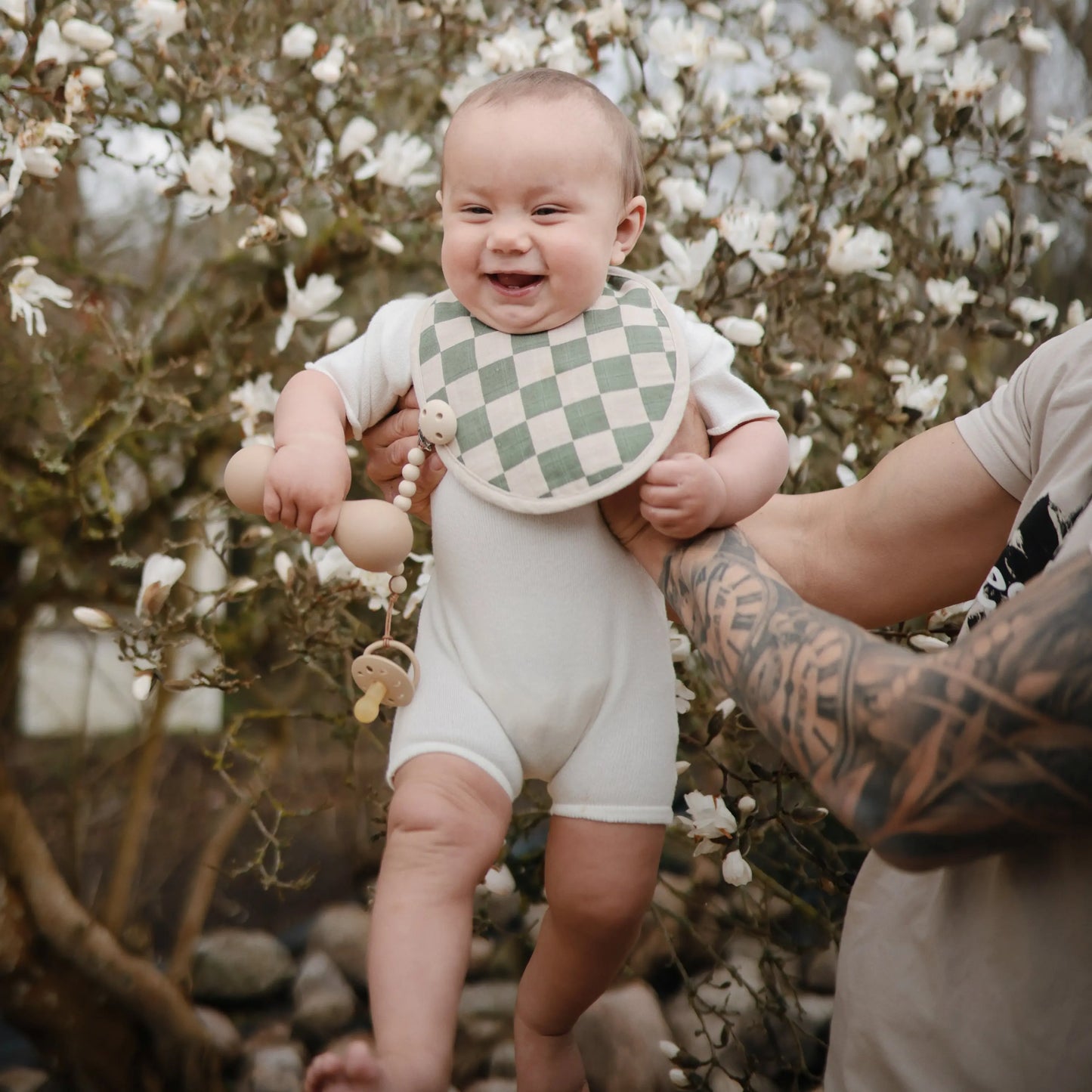 Muslin Bibs for Babies with Dual Snap Closure - Soft and Absorbent Multi-Layered Design Mushie