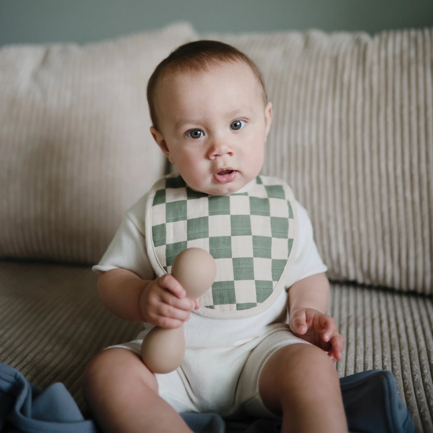 Muslin Bibs for Babies with Dual Snap Closure - Soft and Absorbent Multi-Layered Design Mushie