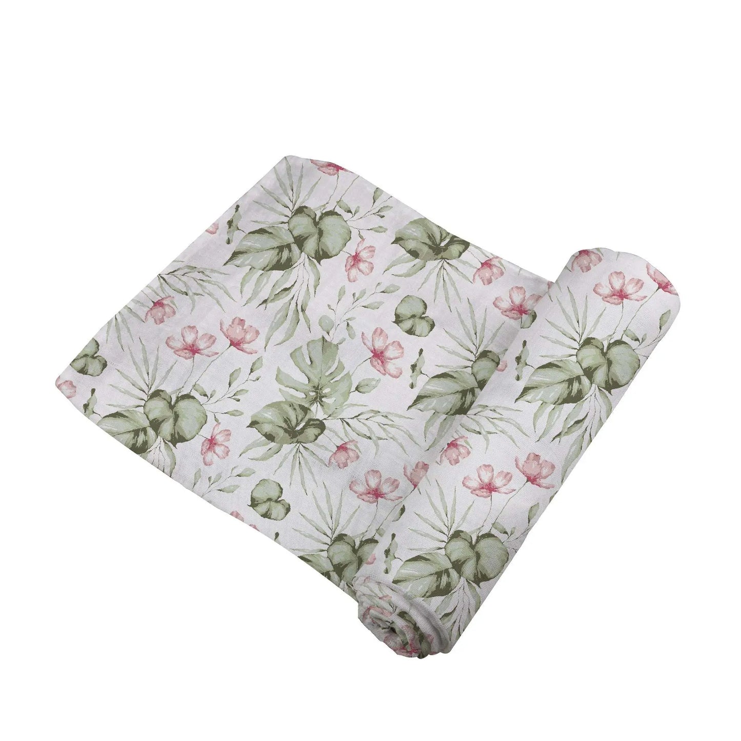 Silver Pink Orchid Muslin Swaddle Blanket Made from Bamboo Fibers Newcastle Classics