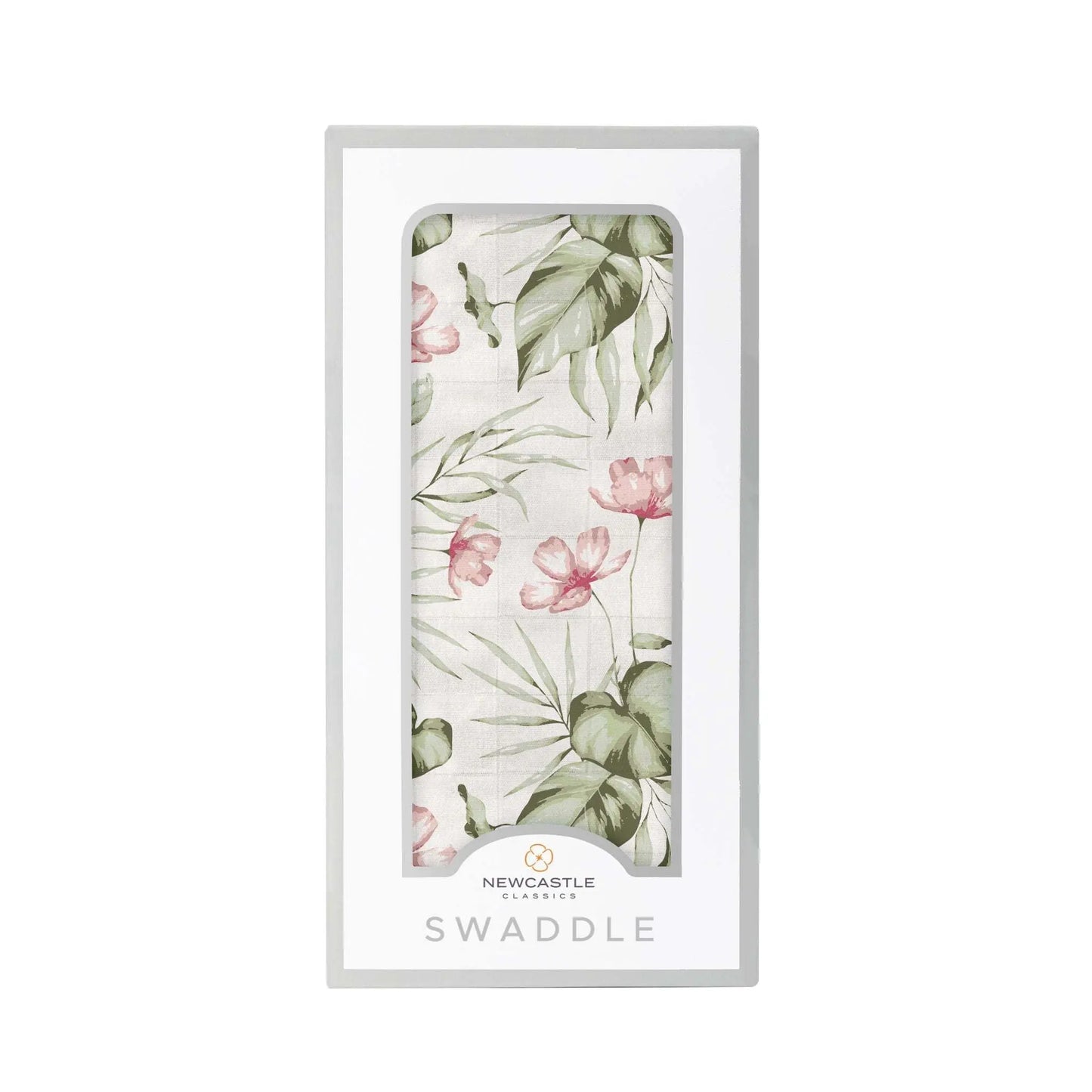 Silver Pink Orchid Muslin Swaddle Blanket Made from Bamboo Fibers Newcastle Classics