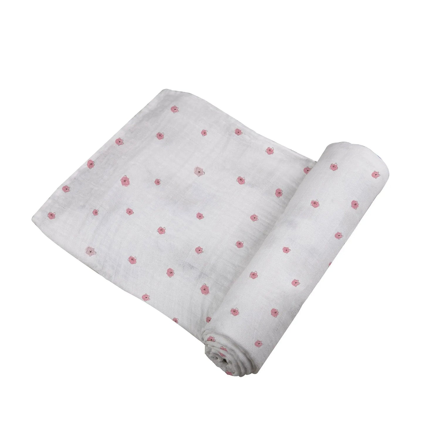 Pink Flower Bamboo Muslin Swaddle Blanket Soft Breathable Versatile Baby Accessory Newcastle Classics