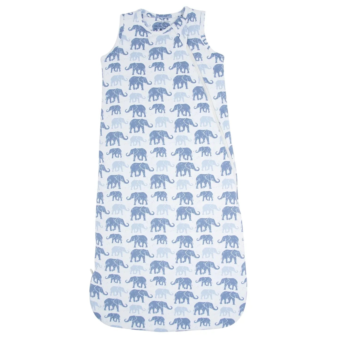 Blue Elephant Sleep Sack for Infants with 2 Way J Zipper and Quilted Lining Size 0 to 9 Months Sweet Bamboo