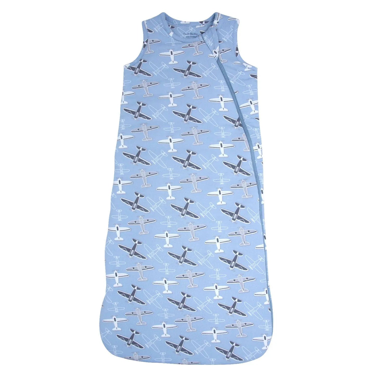 Vintage Airplanes Bamboo Sleep Sack for Infants 0 to 9 Months with 2 Way J Zipper and Quilted Lining Sweet Bamboo