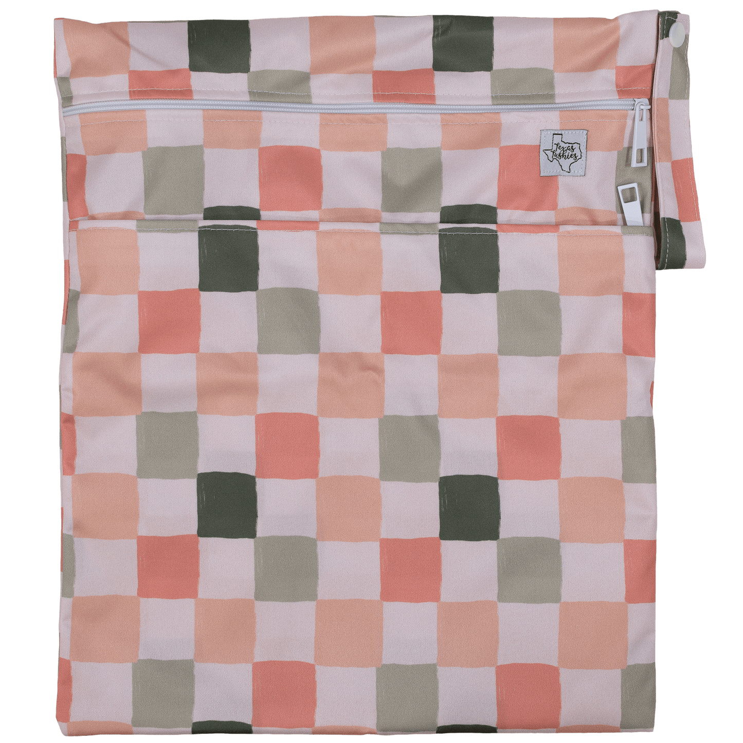 Standard Wet Dry Bag for Cloth Diapers Two Compartment Durable Machine Washable 12 by 16 Inches Texas Tushies