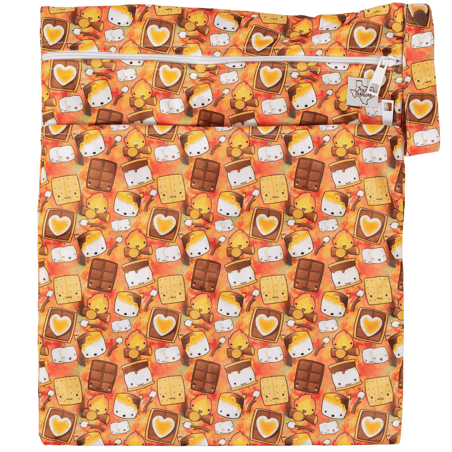 Standard Wet Dry Bag for Cloth Diapers Two Compartment Durable Machine Washable 12 by 16 Inches Texas Tushies