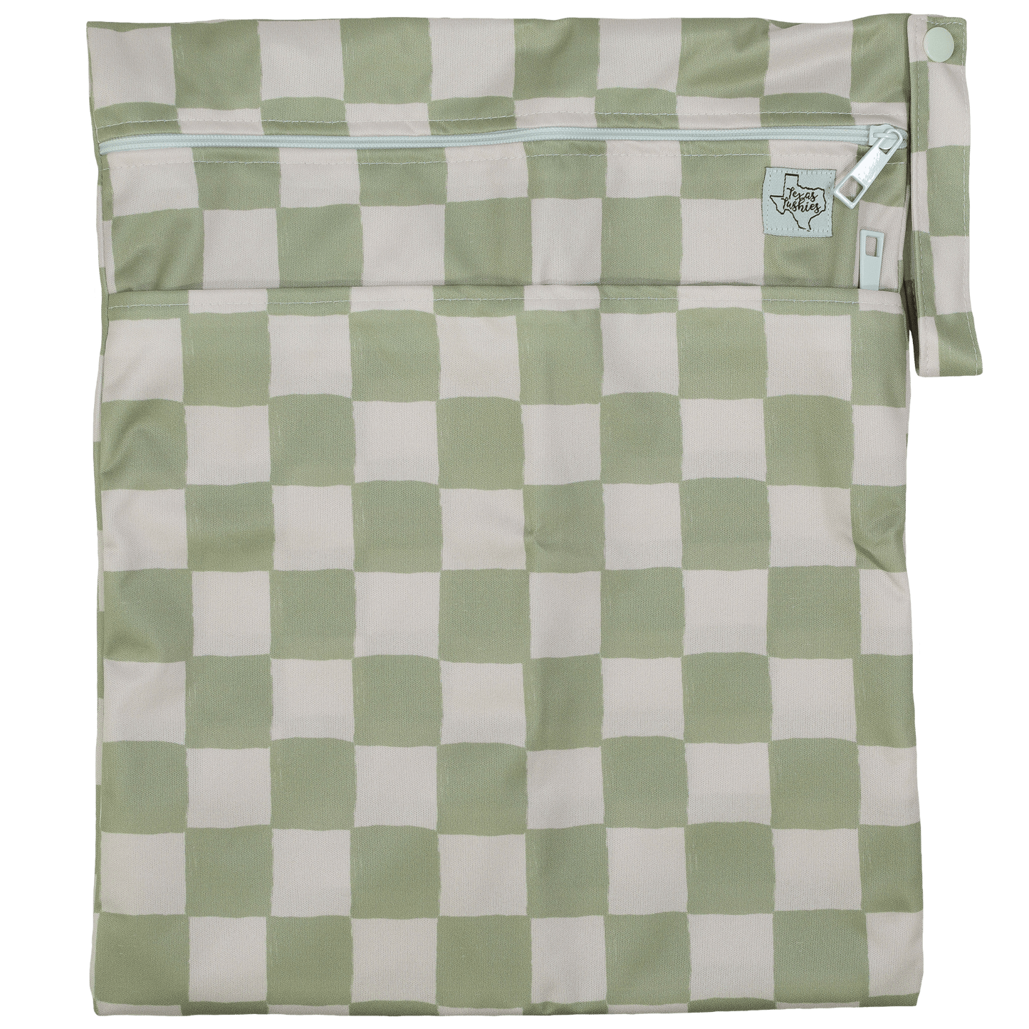 Standard Wet Dry Bag for Cloth Diapers Two Compartment Durable Machine Washable 12 by 16 Inches Texas Tushies