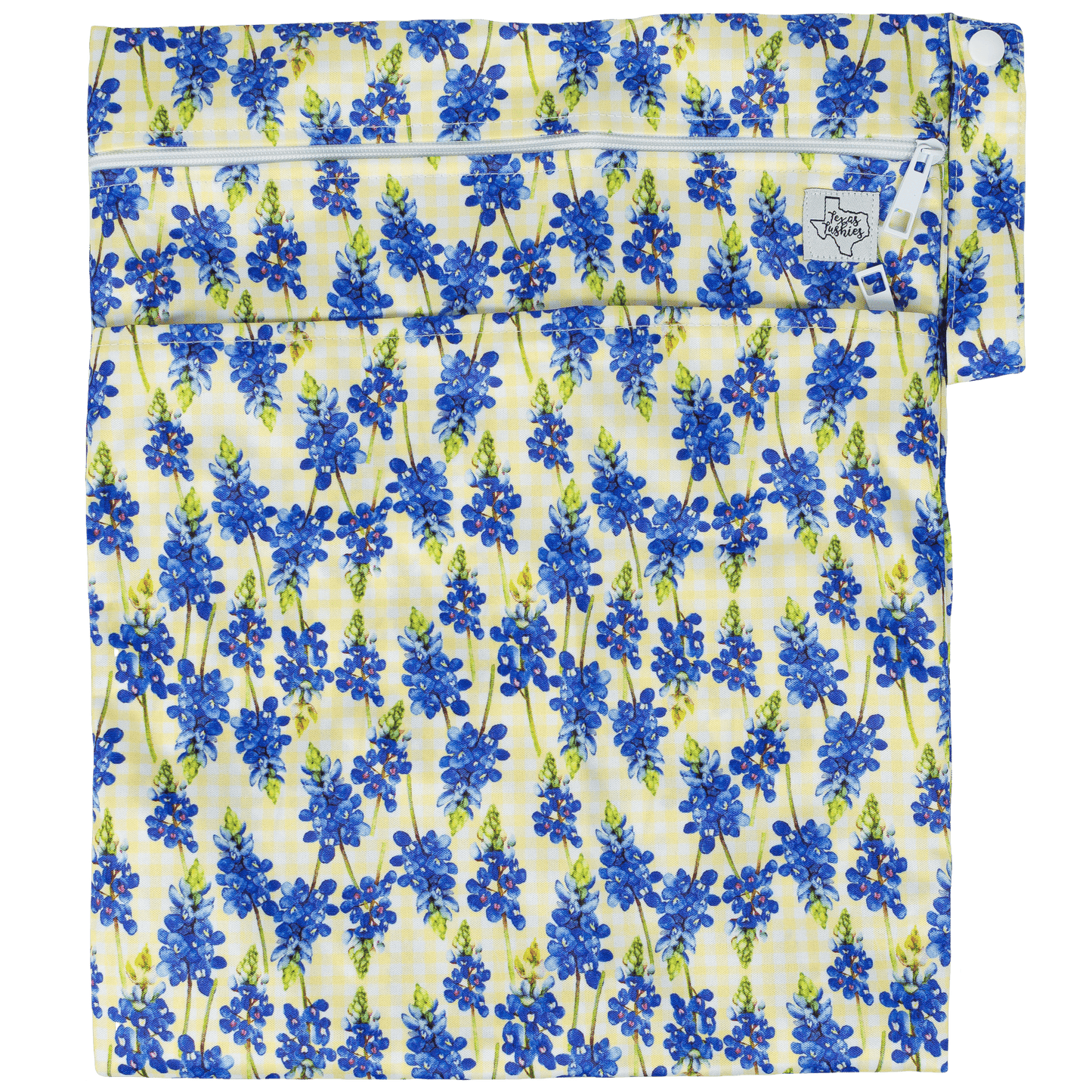 Standard Wet Dry Bag for Cloth Diapers Two Compartment Durable Machine Washable 12 by 16 Inches Texas Tushies