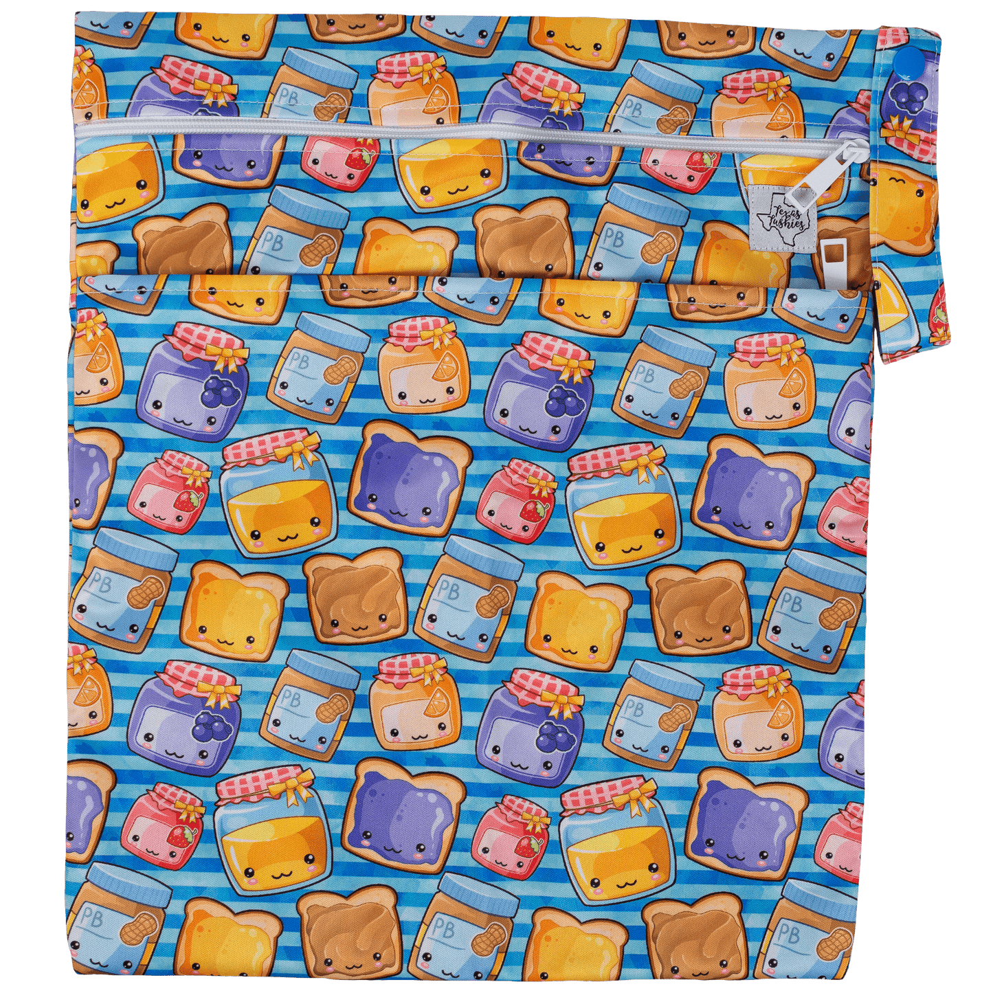 Standard Wet Dry Bag for Cloth Diapers Two Compartment Durable Machine Washable 12 by 16 Inches Texas Tushies