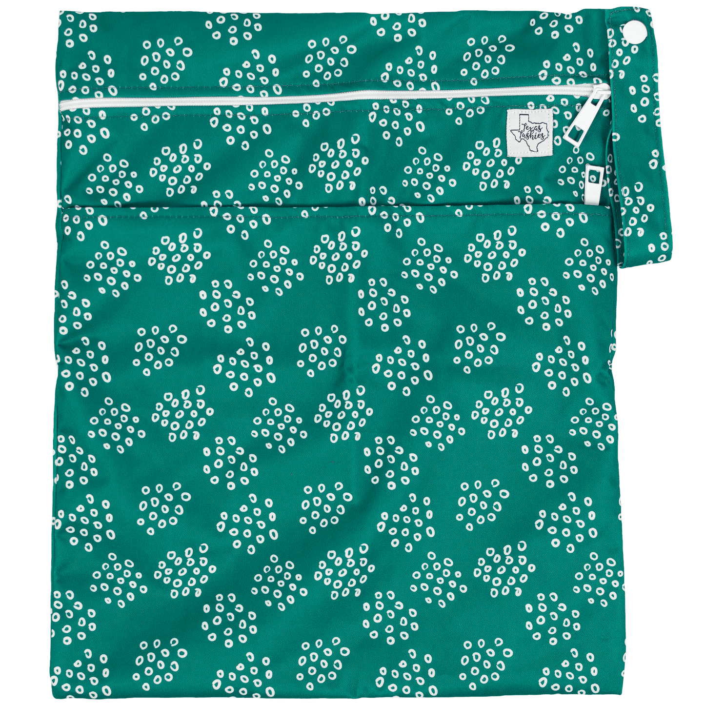 Standard Wet Dry Bag for Cloth Diapers Two Compartment Durable Machine Washable 12 by 16 Inches Texas Tushies