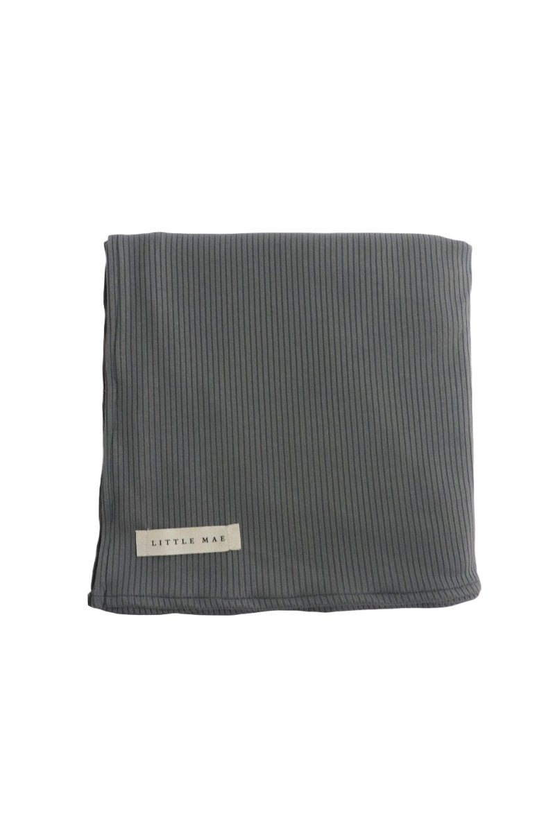 Little Mae & Co Stone Ribbed Stretch Swaddle Blanket For Newborns Little Mae - Everetts Place Boutique -