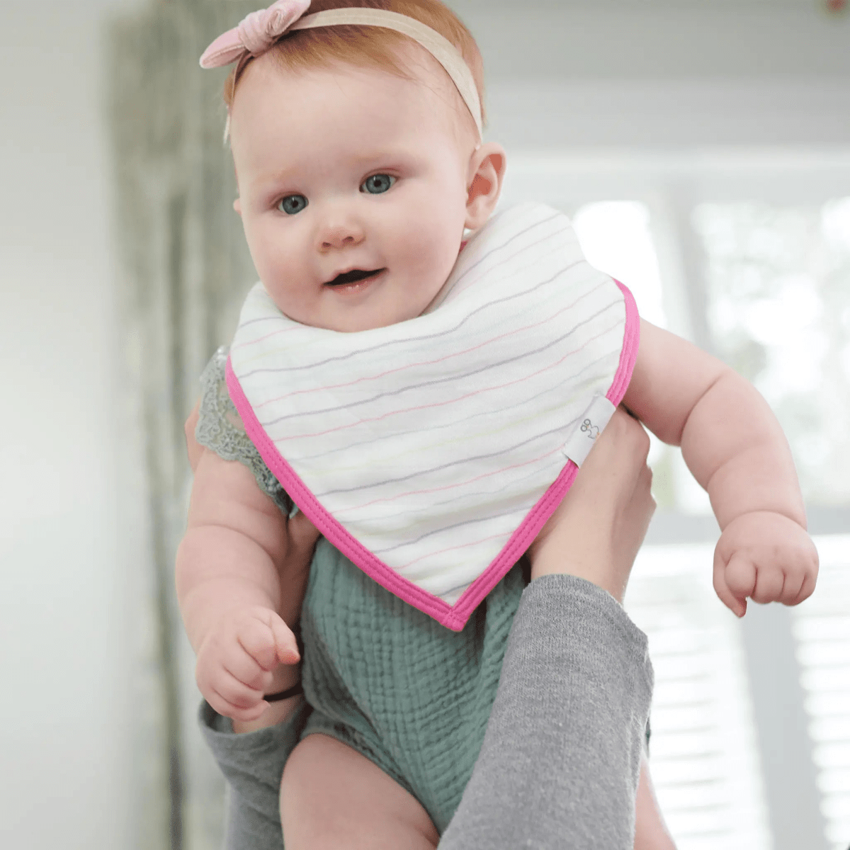Stripes and Stars 2 Pack Muslin and Terry Cloth Bib Set.