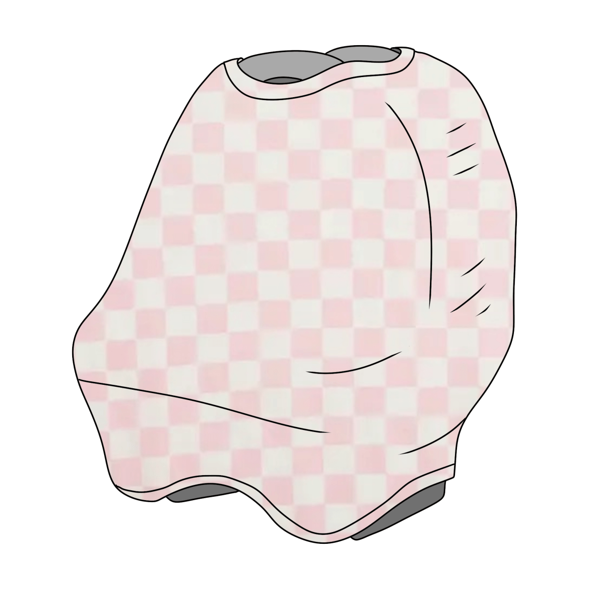 Little Mae & Co Sugar Pink And White Checkered Car Seat Cover Breathable - Everetts Place Boutique -
