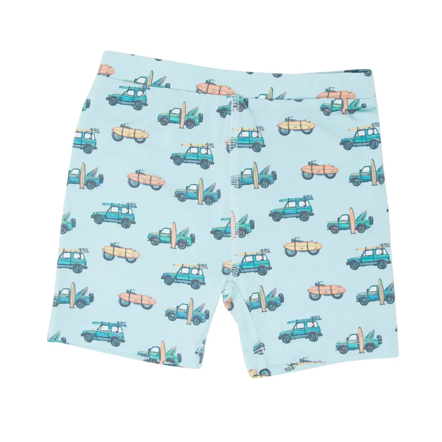 Surfing Beach Summer Pajama Set for Kids Lightweight Short Sleeve Two Piece Outfit Sweet Bamboo