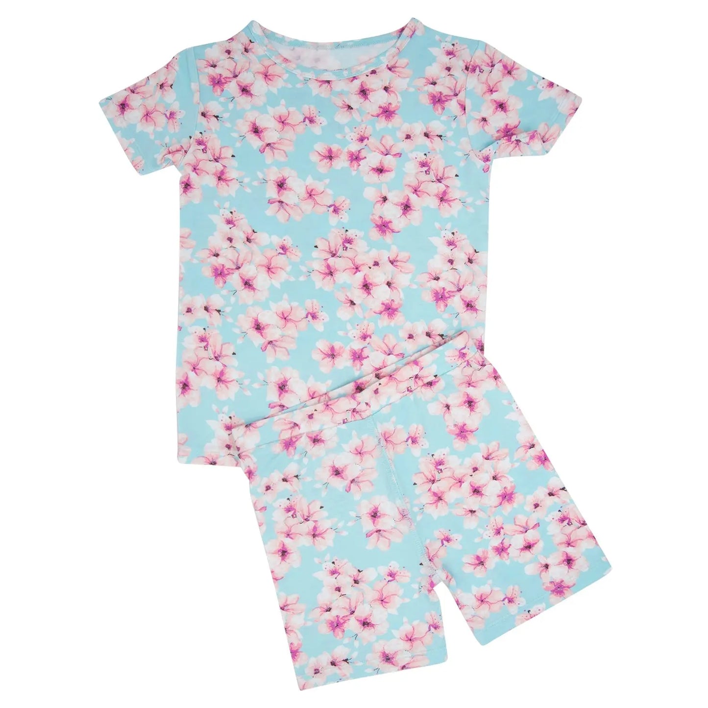 Pretty Pink Floral Summer Pajama Set For Girls Sweet Bamboo