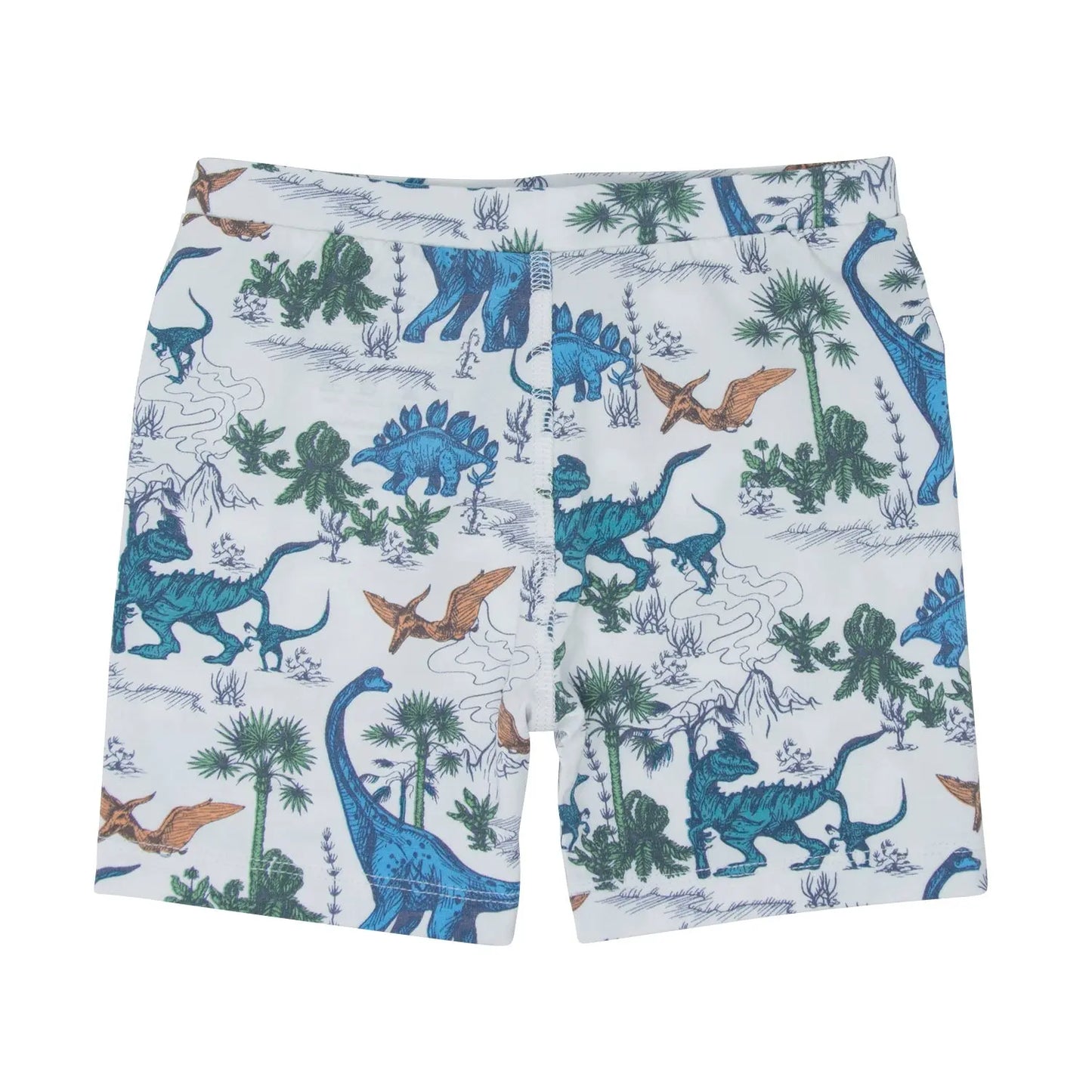 Dinosaur Adventures Summer Pajama Set for Kids Lightweight Short Sleeve Two Piece Outfit Sweet Bamboo