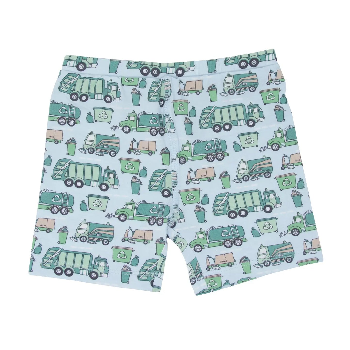 Garbage Trucks Recycle Summer Pajama Set For Kids Sweet Bamboo