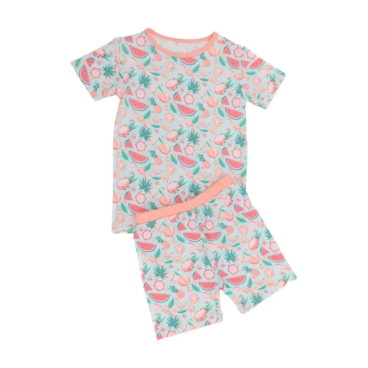 Summer Pajamas for Kids Lightweight Short Set Silky Soft Short Sleeve Top Sweet Bamboo