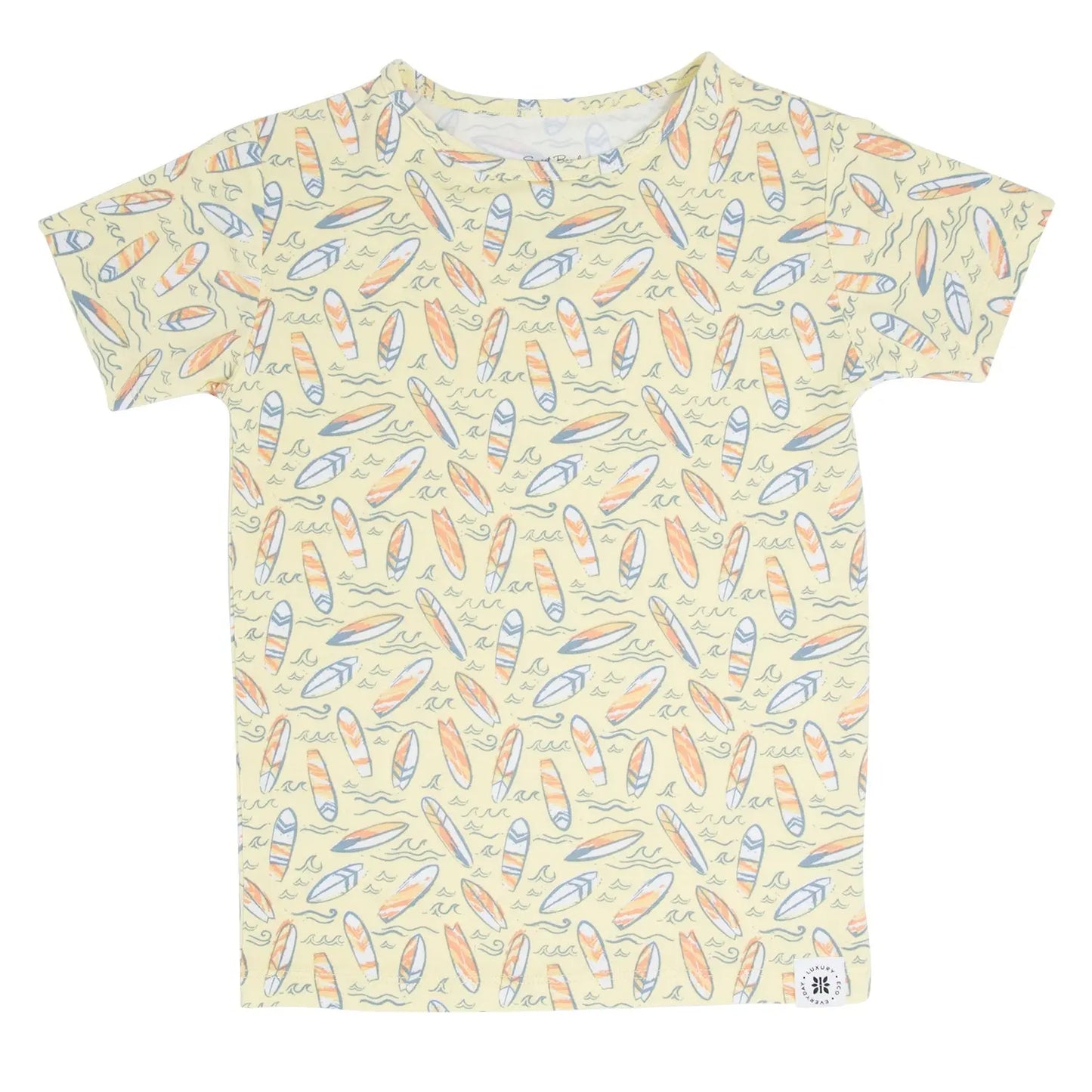 Surfboard Waves Summer Pajama Set For Kids Sweet Bamboo