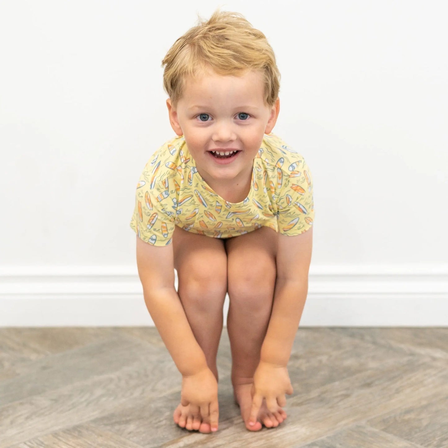 Surfboard Waves Summer Pajama Set For Kids Sweet Bamboo