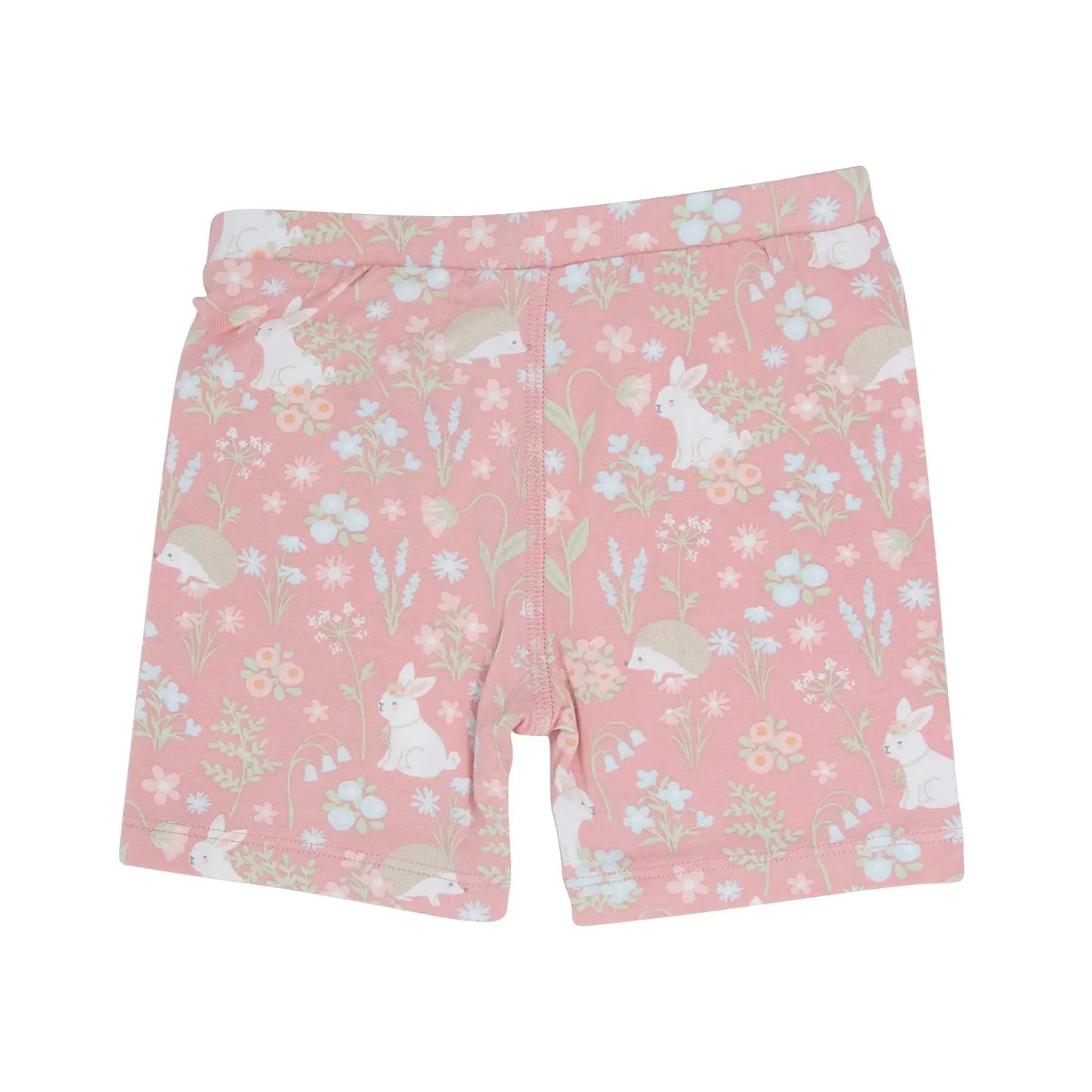 Pink Bunny Floral Summer Pajama Set for Kids Sweet Bamboo