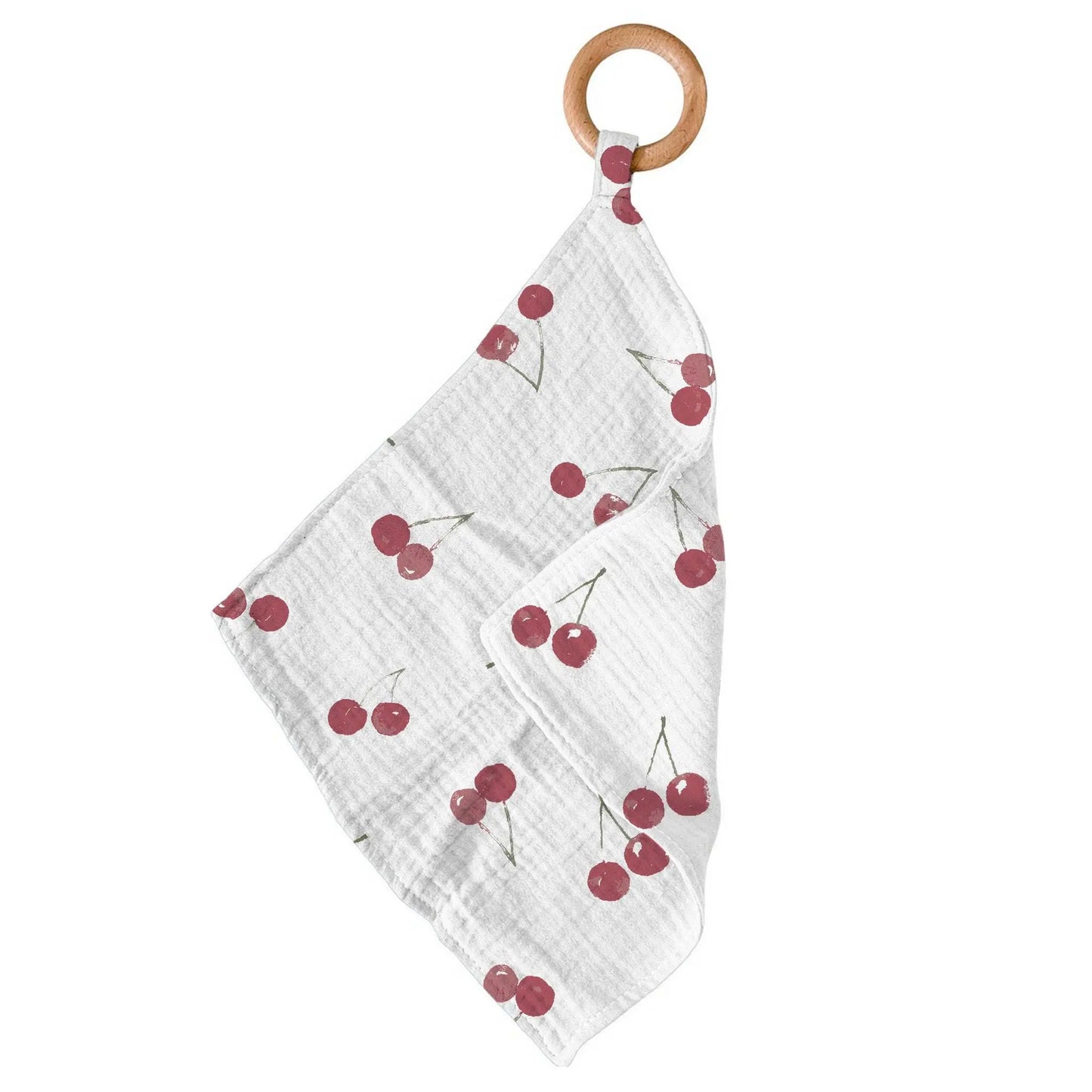 Sweetheart Cherry Newcastle Teether with Bamboo Mini Blankie and Removable Wood Ring Newcastle Classics