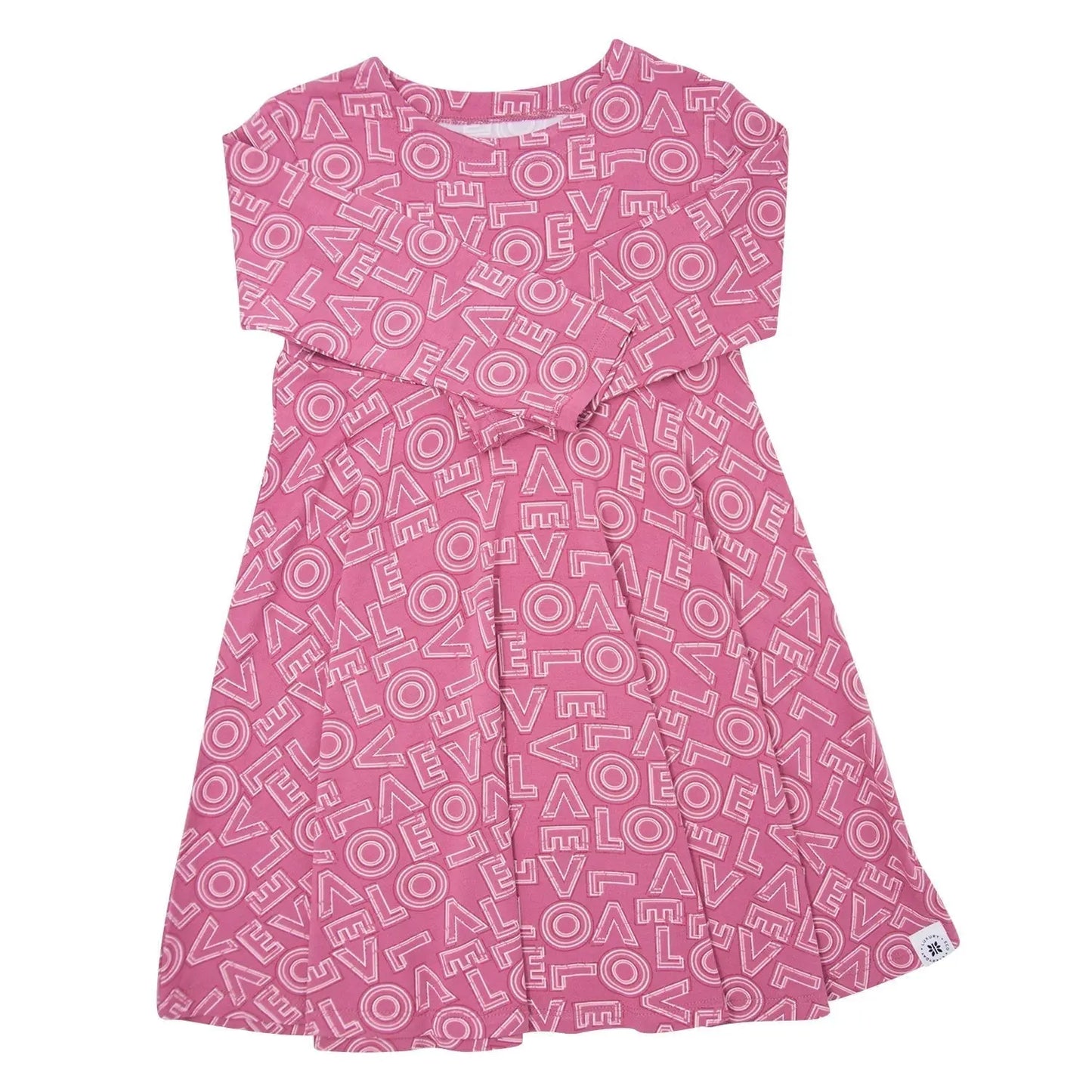 Swirly Girl Dress Knee Length Long Sleeve Empire Waistline Flexible Design Safe for Sensitive Skin Sweet Bamboo