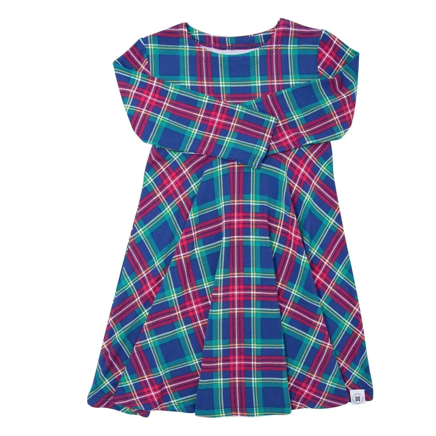 Swirly Girl Dress for Everyday Wear Knee Length Long Sleeves Empire Waistline Extra Stretch Neckline Safe for Sensitive Skin Sweet Bamboo