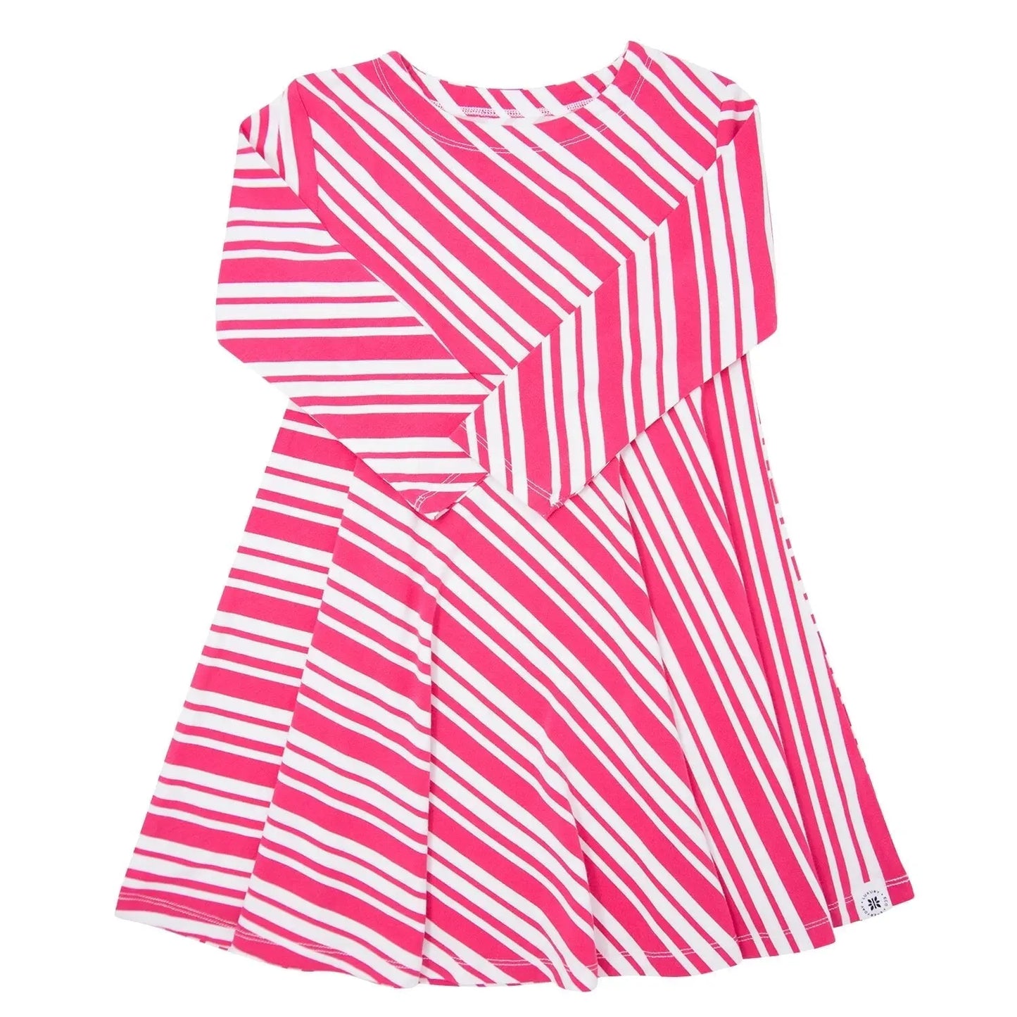 Swirly Girl Dress Knee Length Long Sleeve Empire Waistline Flexible for Active Lifestyles Sweet Bamboo