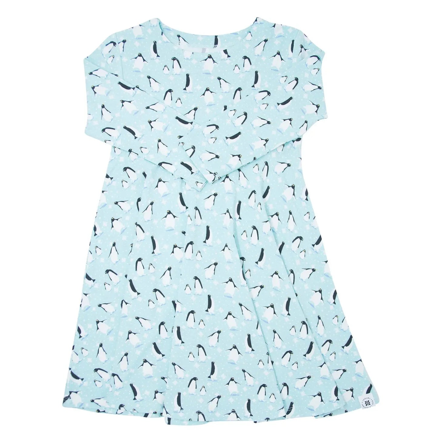 Swirly Girl Dress Knee Length Long Sleeve Empire Waistline Stretch Neckline Sweet Bamboo