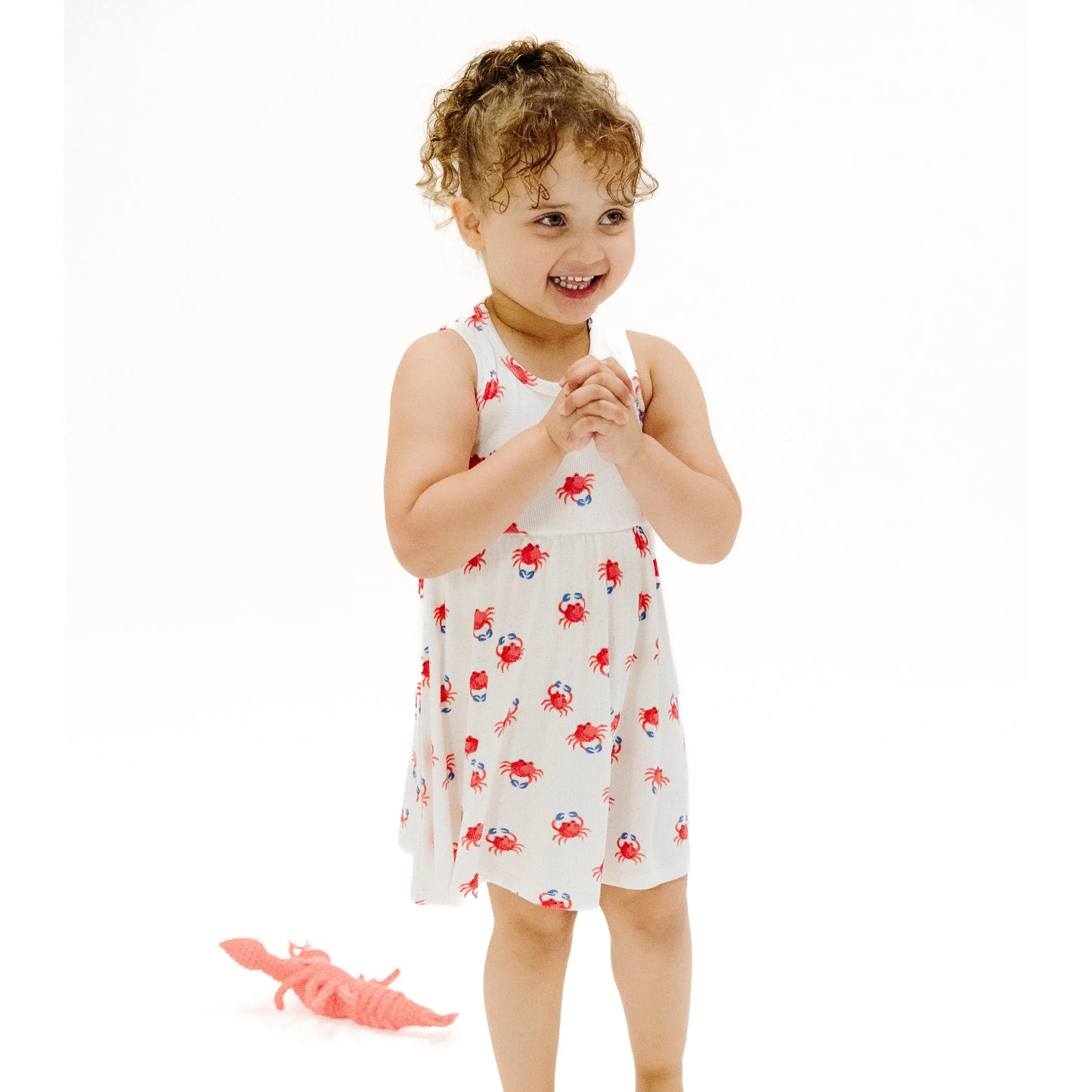 Tank Dress and Bloomer Set for Girls Crabby Cuties Twirl Ready Summer Outfit.
