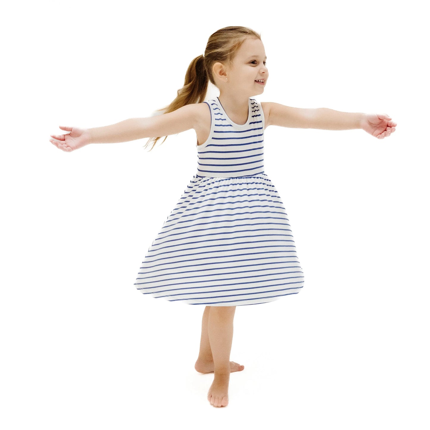 Tank Dress And Bloomer Set Stripe Vintage Navy.