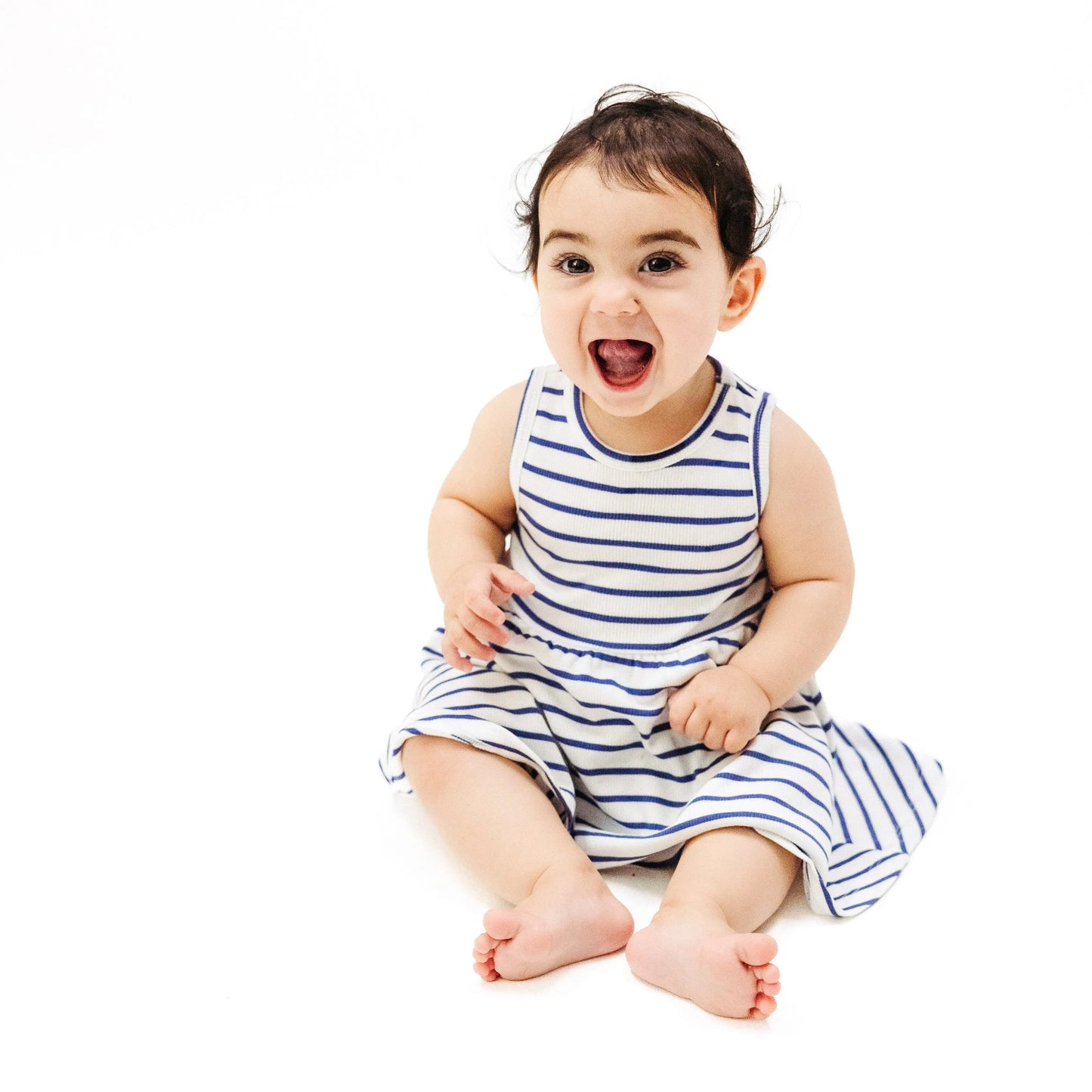 Tank Dress And Bloomer Set Stripe Vintage Navy.