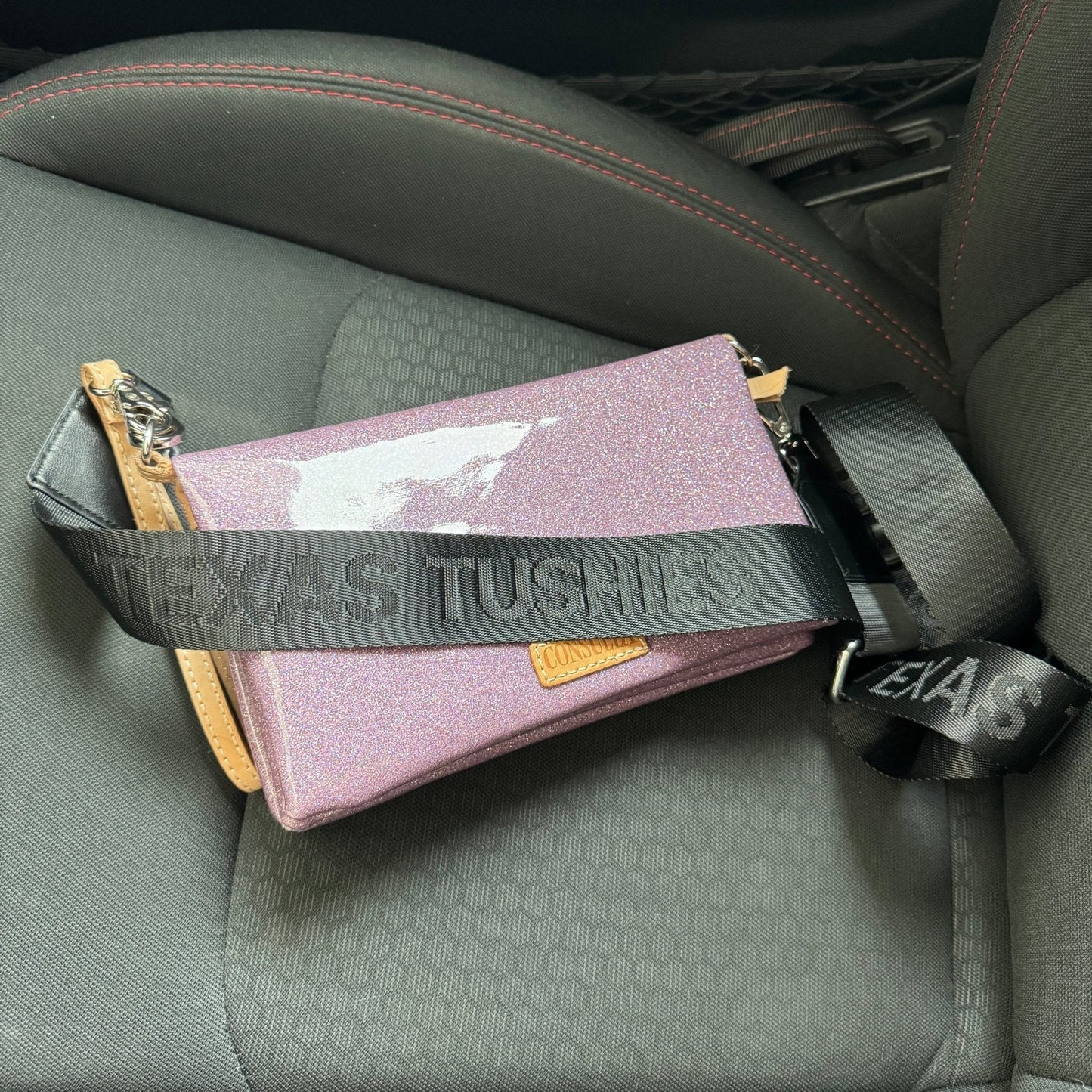 Texas Tushies Exclusive Pod And Bag Strap Adjustable Black Heavy Duty Woven Material Texas Tushies